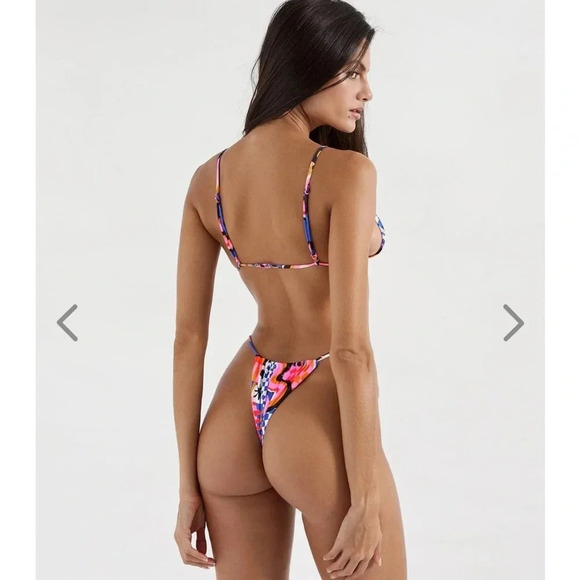 NWT OneOne Swimwear SET Bikini Gigi Anaheim New Pink Cheeky 90s Retro Sexy Rare - Picture 9 of 16